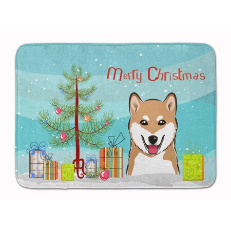 Carolines Treasures Christmas Tree and Shiba Inu Machine Washable Memory Foam Mat BB1597RUG